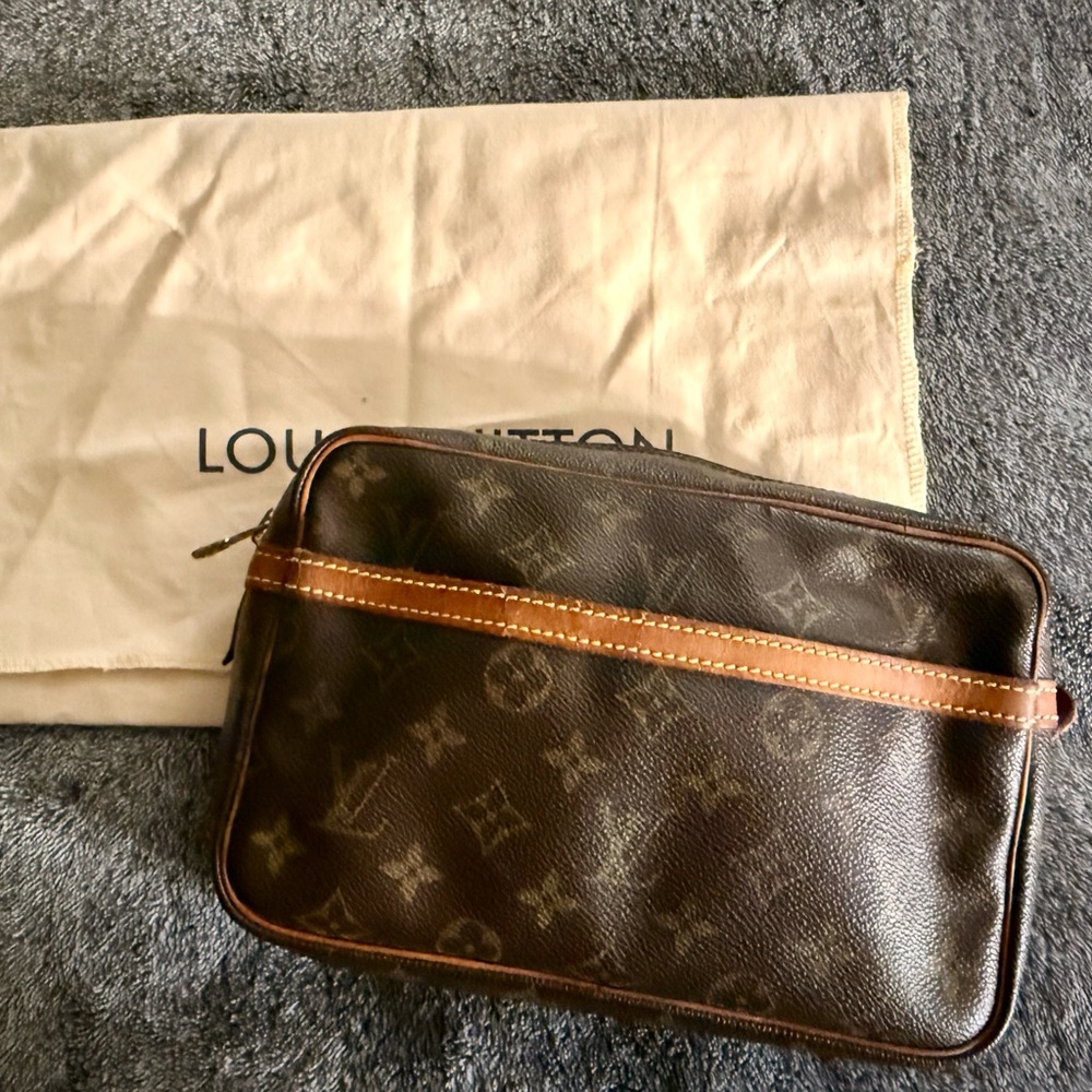 Vintage Louis Vuitton Compiegne 23 Brown Monogram Clutch Bag